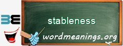 WordMeaning blackboard for stableness